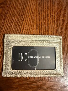 INC International Concepts Metallic Silver Card Holder